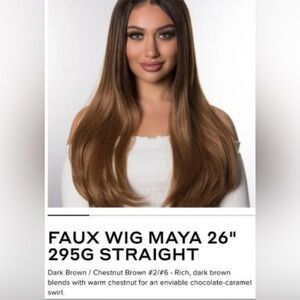 ⭐️NIB⭐️BELLAMI ~ Maya 26" Faux Wig - Dark Brown Chestnut